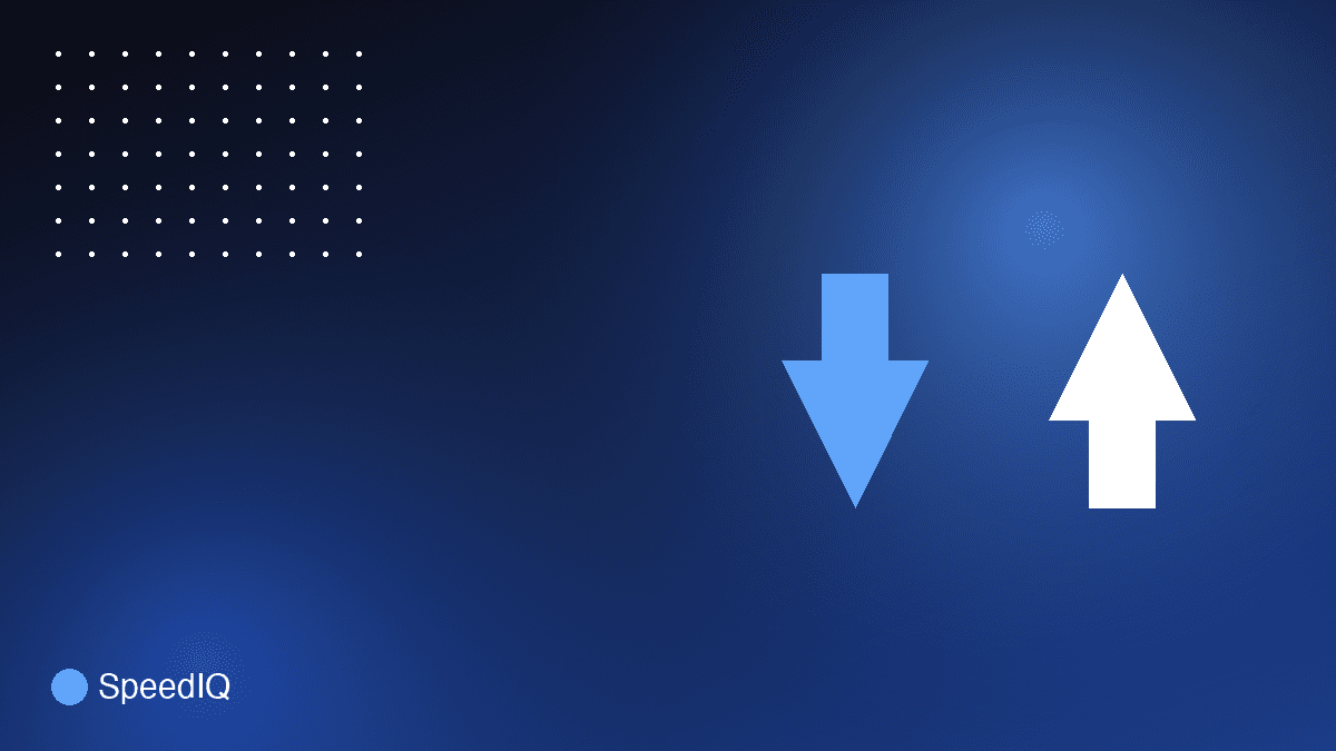 Speed test results showing upload speed, ping and jitter metrics that affect video call quality